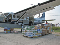Delivering food to Haiti